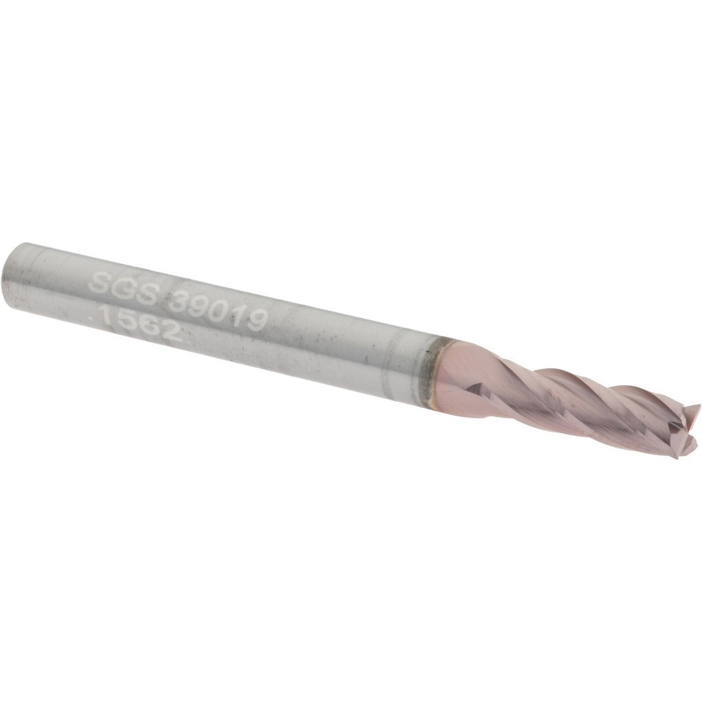 KYOCERA SGS PRECISION TOOLS Sgs 39019 Square End Mill 5/32 in 4 Flute Solid Carbide