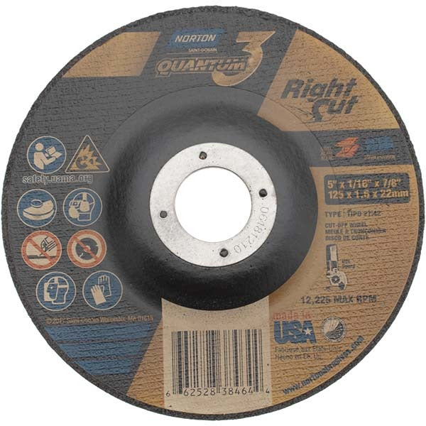 NORTON Norton 66252838464 Type 27 Grinding Wheel 5in 36 Grit
