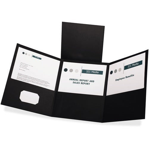 OXFORD Oxford OXF59806 Tri-fold Pocket Folder Black Box of 20