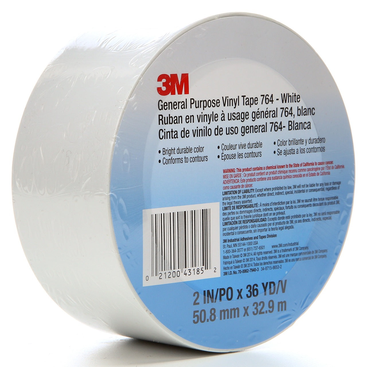 3M 3M 7000028956 General Purpose Vinyl Tape 764 (2 in x 36 yd, 5 mil) 3MT021200-43185