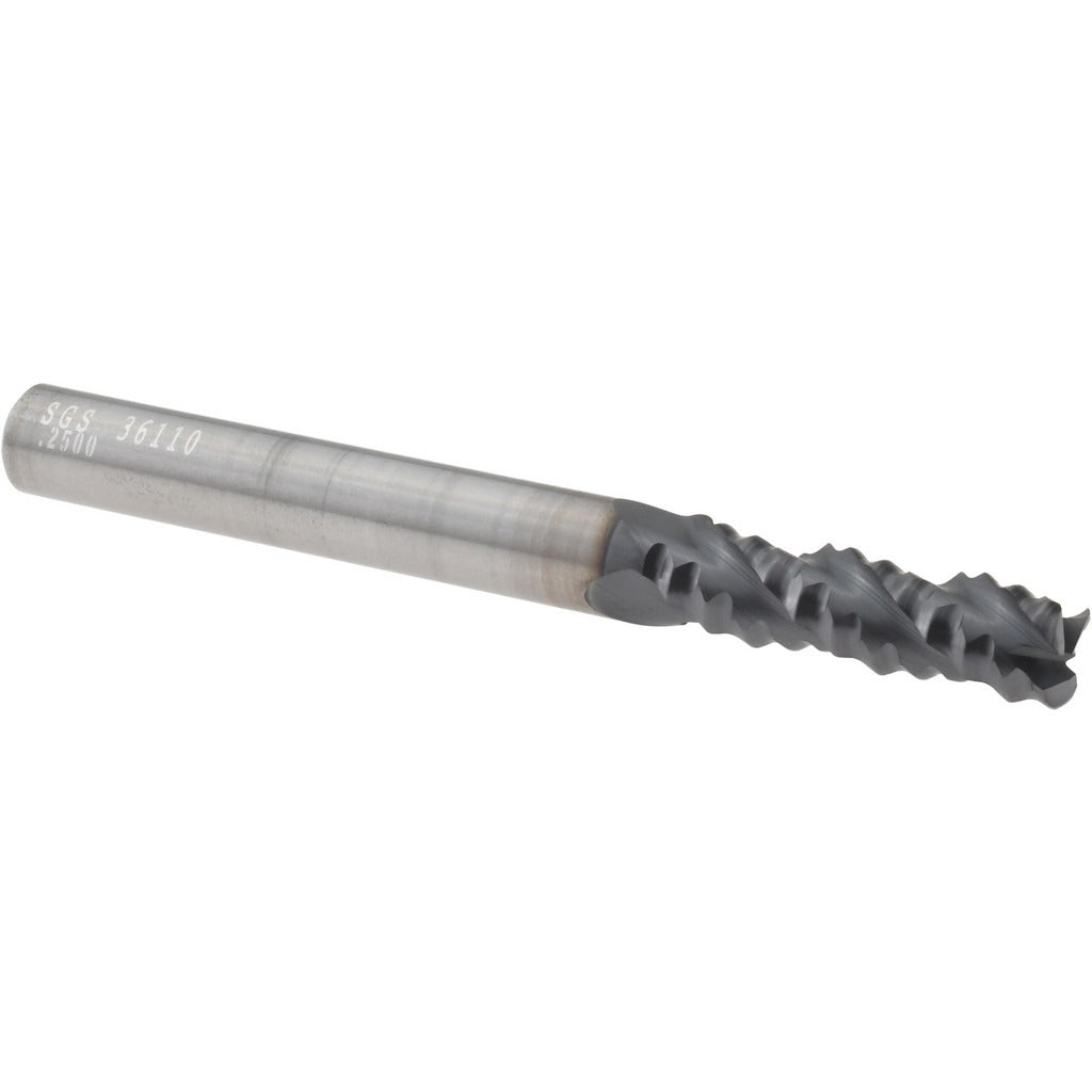 KYOCERA SGS PRECISION TOOLS Sgs 36110 Roughing End Mill 1/4 in 3 Flute Altin Carbide
