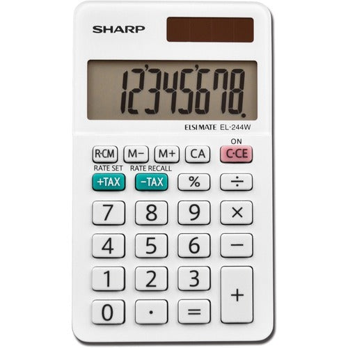 SHARP Sharp SHREL244WB Pocket Calculator 8-digit Solar Battery