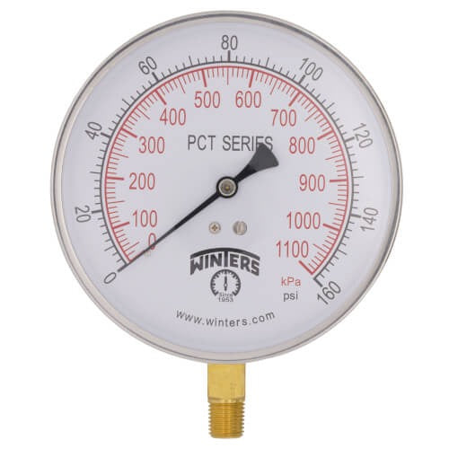 WINTERS INSTRUMENTS Winters Instruments PCT324 PCT Contractor Pressure Gauge 0-160 PSI (4.5 in)