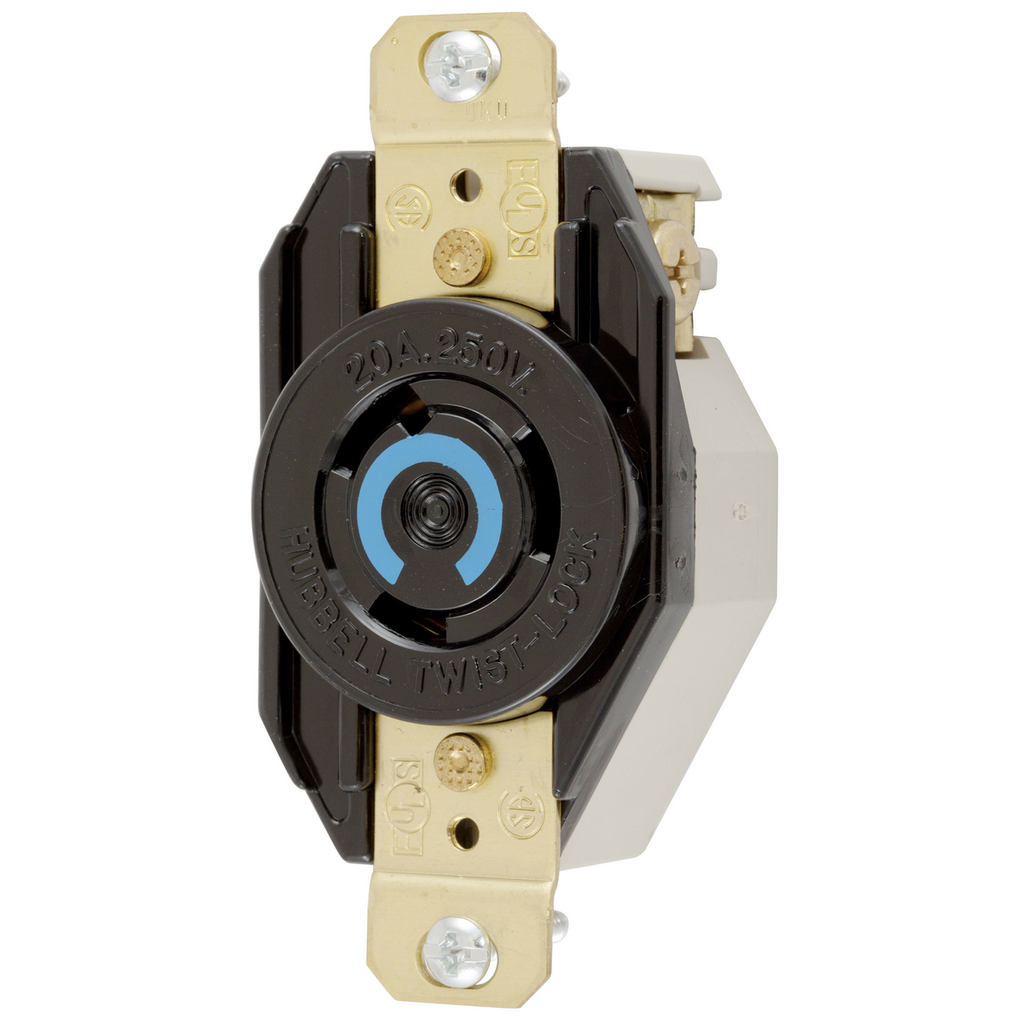 Hubbell Wiring Device-Kellems HBL2320 Twist-Lock 20A 250V Single Flush Receptacle NEMA L6-20R