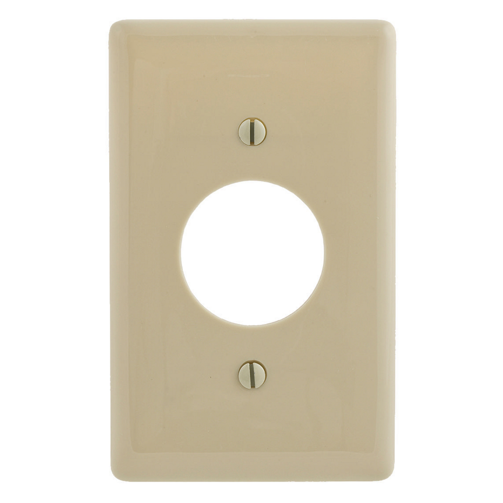 Hubbell Wiring Device-Kellems NP7I 1-Gang Ivory Nylon Standard 1-Single Receptacle Wallplate