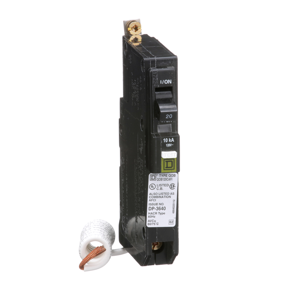 Square D QOB120CAFI Arc-Fault Circuit Breaker 20A 120V 1Ph Bolt-On