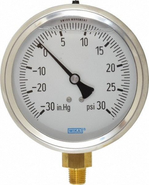 WIKA Wika 9699045 Pressure Gauge 0-30 Psi 4 in Dial Npt