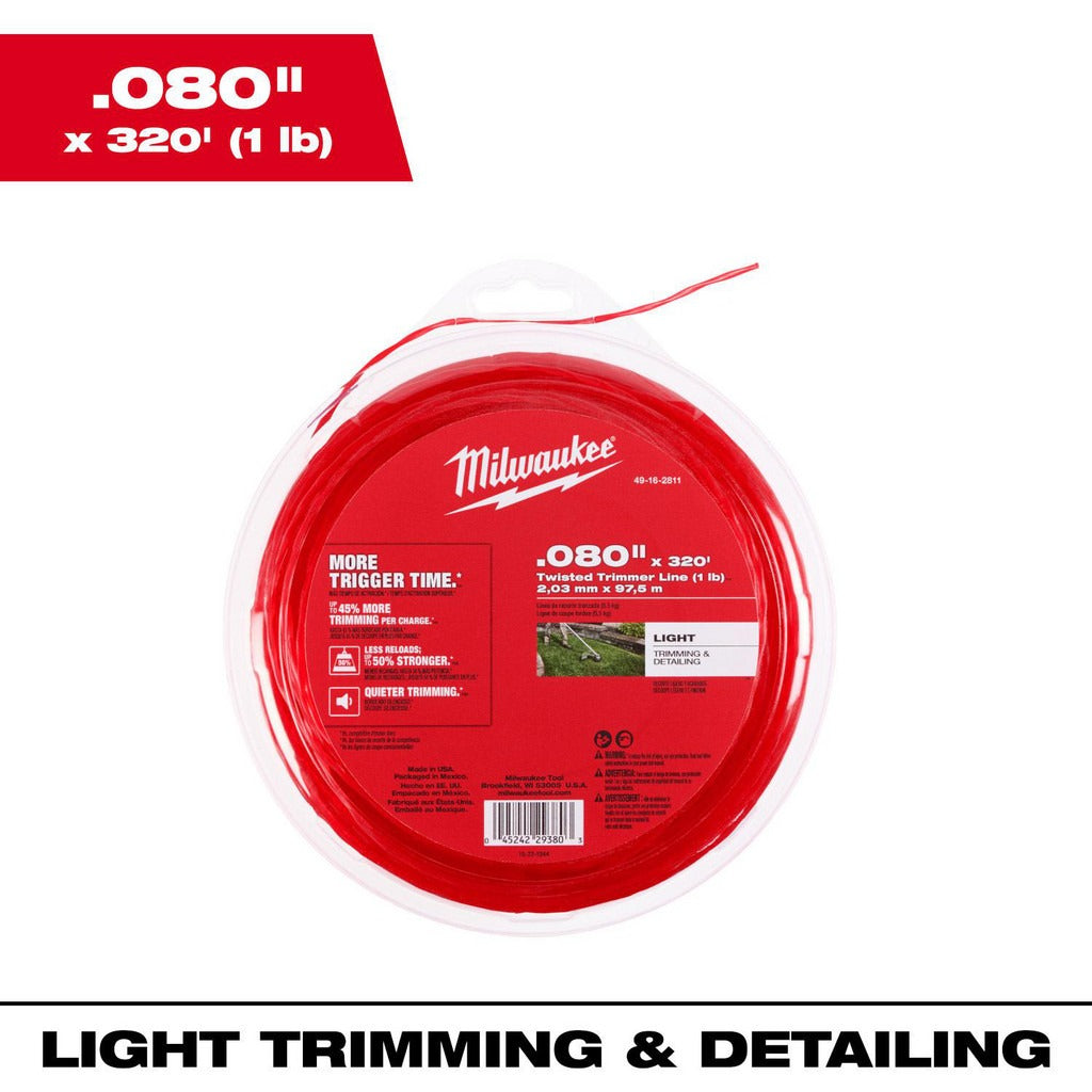 MILWAUKEE Milwaukee Tool 49-16-2811 Trimmer Line 320 Ft Nylon