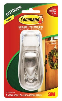 3M 3M FC13-BN-AWES Large Metal Outdoor Hook 4 Pack