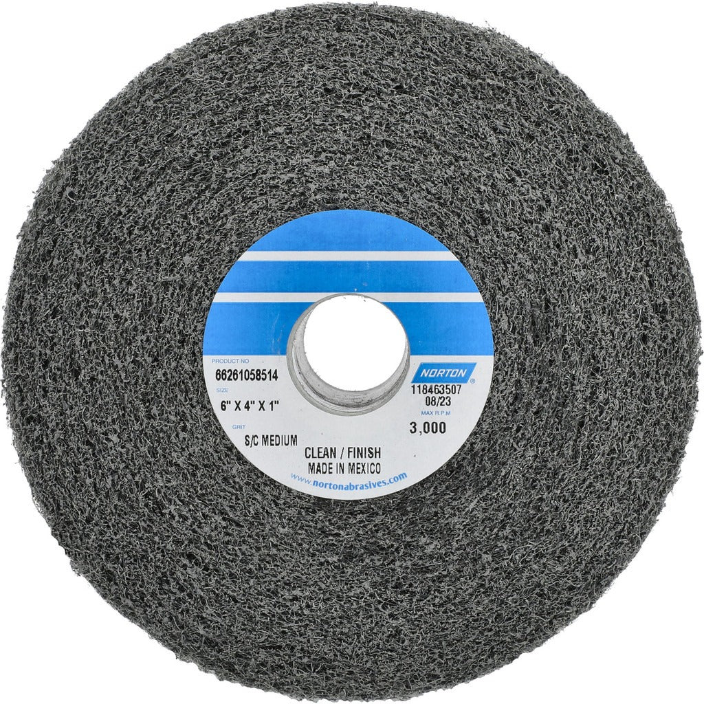 NORTON Norton 66261058514 Convolute Deburring Wheel 6x4 in Silicon Carbide