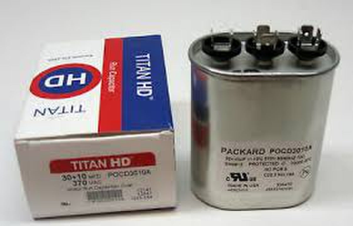 PACKARD Packard POCD3010 Oval run capacitor 30+10 uF 370V (dual-section)