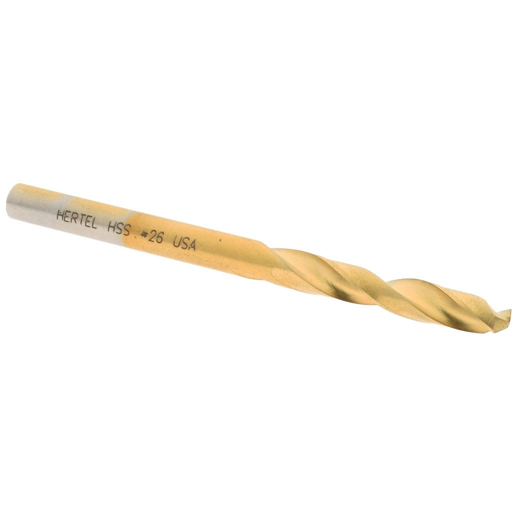 HERTEL Hertel 2387439 Screw Machine Drill Bit Size 26 Hss Tin
