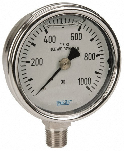 WIKA Wika 9831954 Pressure Gauge 2.5 in Dial Lower Mount