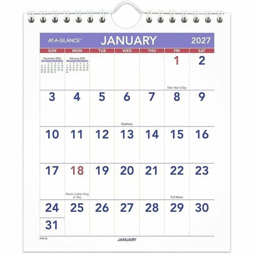 AT-A-GLANCE At-a-glance AAGPM528 Mini Monthly Wall Calendar