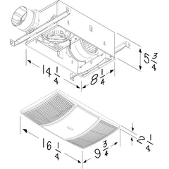 Broan BHFLED80 PowerHeat 80 CFM Heater/Fan/Light Combo