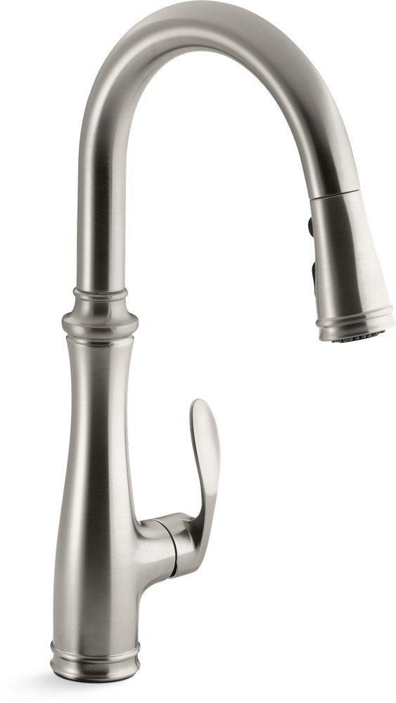 KOHLER KOHLER 560-VS Bellera Single Handle Pull Down Kitchen Faucet in Vibrant Stainless