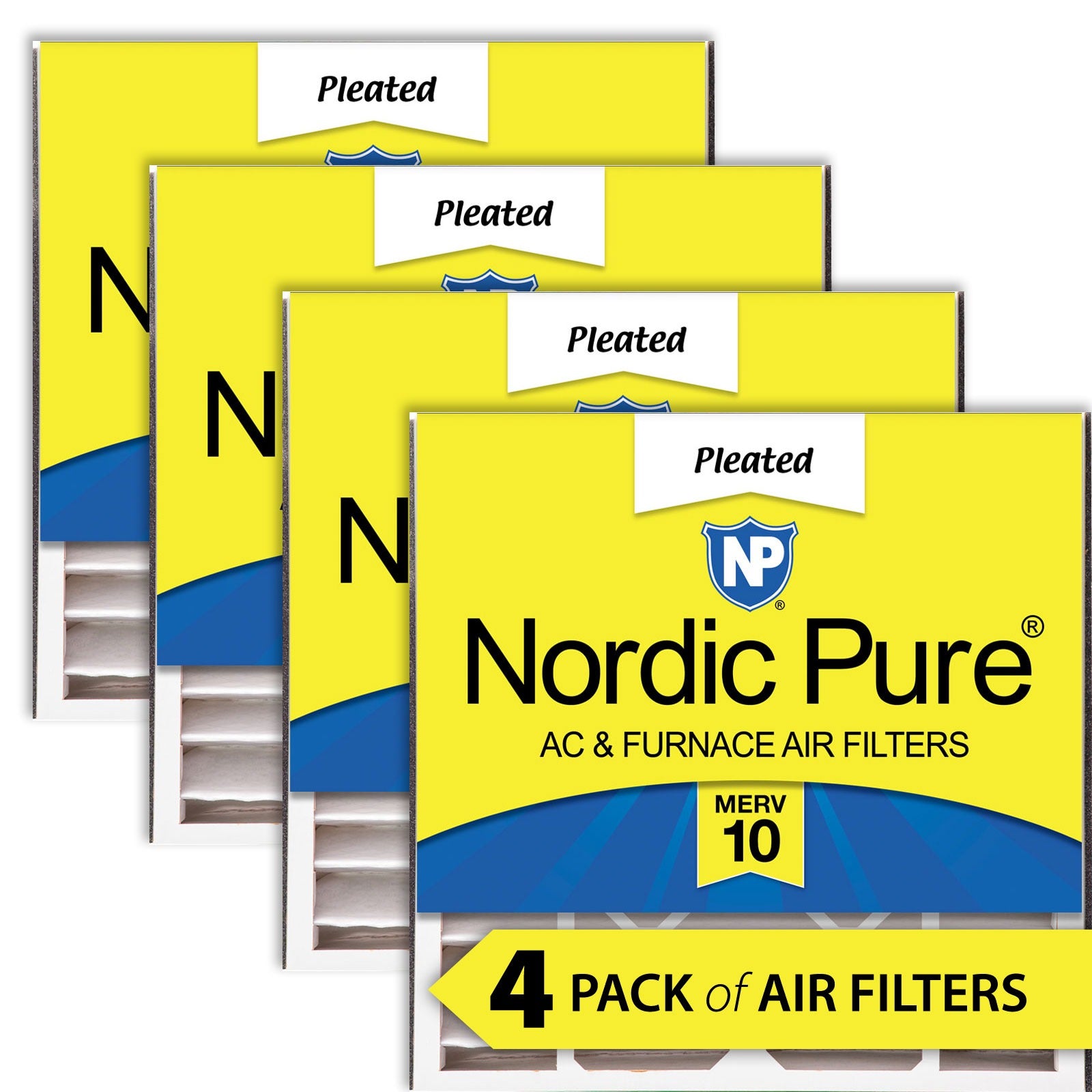 NORDIC PURE Nordic Pure 20x20x5ABM10-4 Merv 10 Air Filter 4 Pack