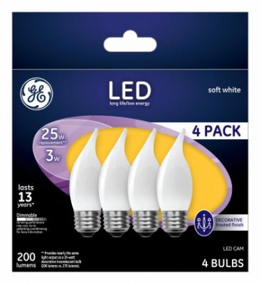 GE G E Lighting 37396 Frosted Decorative Led Bulb 2.5W 4 Pack