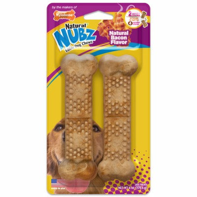 NYLABONE Nylabone Products NEN103TPW Jumbo Bacon Nubz Dog Treat 2 Pack