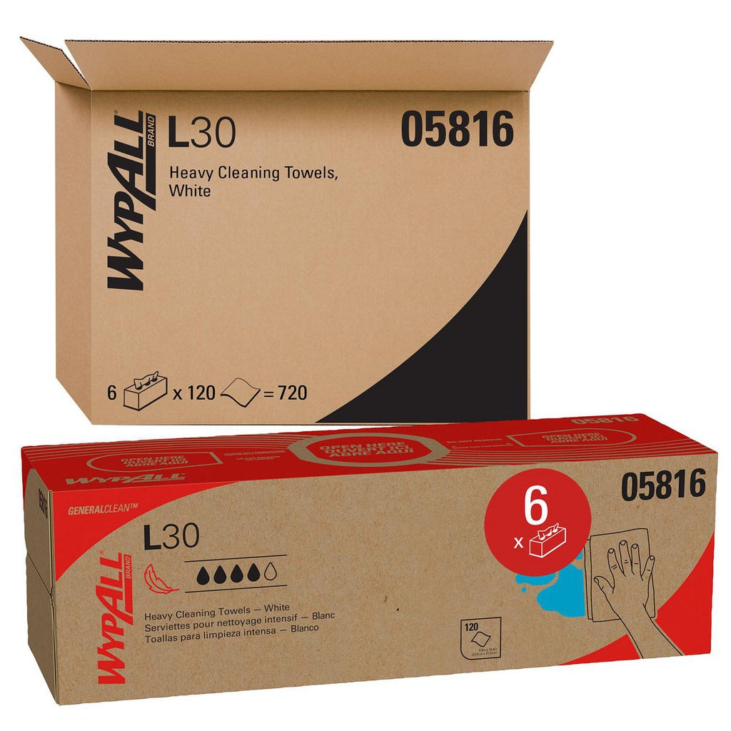 KIMBERLY-CLARK Wypall 05816 L30 Heavy Duty Cleaning Towels 6-pack