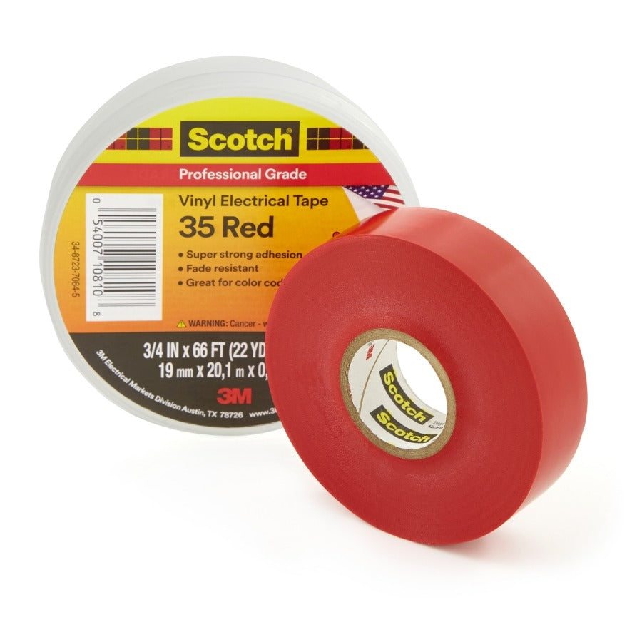 3M 3M 7000006094 Scotch Vinyl Tape 600 V (0.75 in x 66 ft) 3MT054007-10810