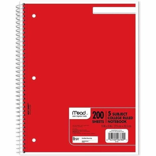 MEAD Bsc Preferred MEA06780 5 Subject College Notebook