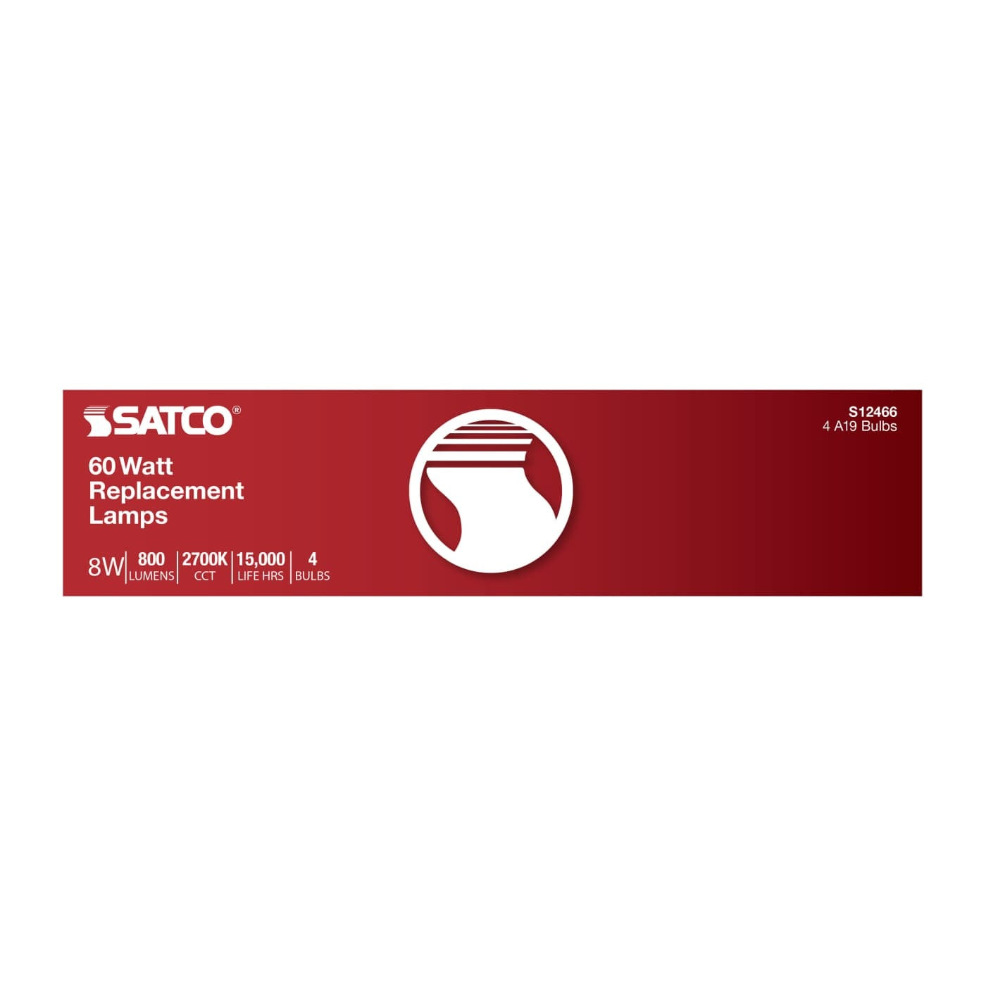 SATCO Satco S12466 8W A19 LED Lamp 4-Pack