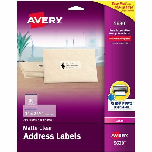 AVERY Avery AVE5630 Clear Laser Address Labels 750 Pack