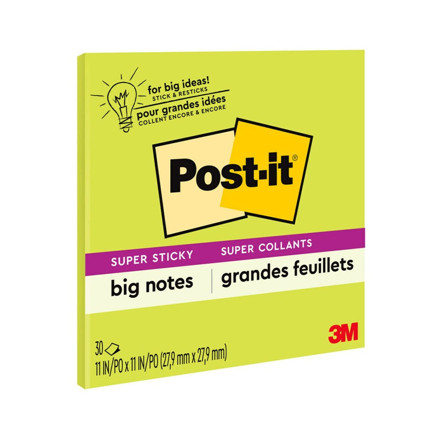 3M 3M MMMBN11G Super Sticky Big Notes 11 x 11 in 30 Sheets (Replacement BN11G)
