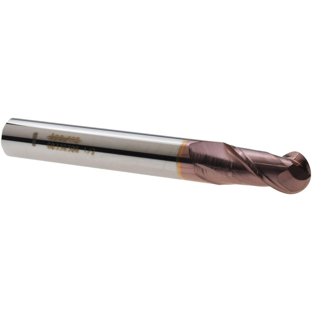 ACCUPRO Accupro 12184293 Ball End Mill 0.5 in 2 Flute Carbide Ticn