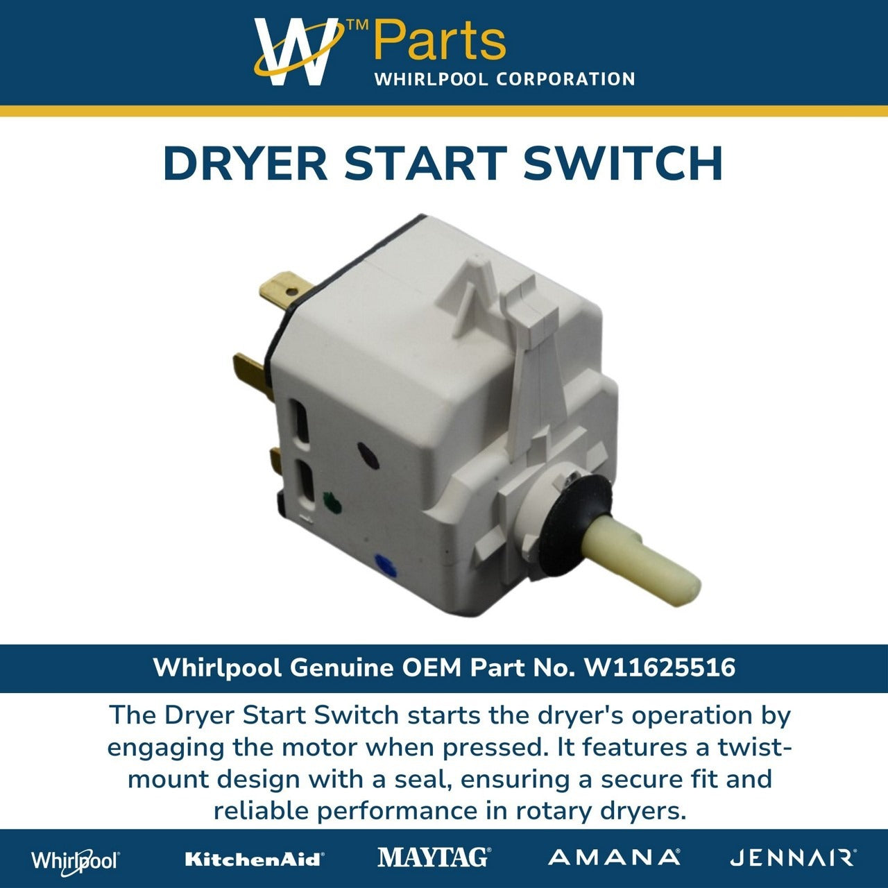 WHIRLPOOL Whirlpool W11625516 SWITCH-TWIST MOUNT PTS/ROTARY