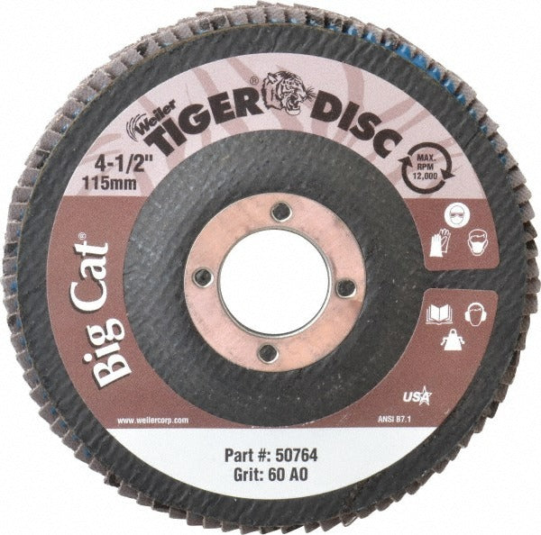 WEILER Weiler 96257 Flap Disc 4.5 in 60 Grit Zirconia Type 27