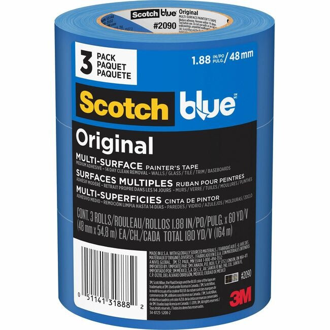 3M 3M MMM209048EP3 ScotchBlue Multi-Surface Painter's Tape 1.88 in x 60 yd (3 / Pack) 209048EP3