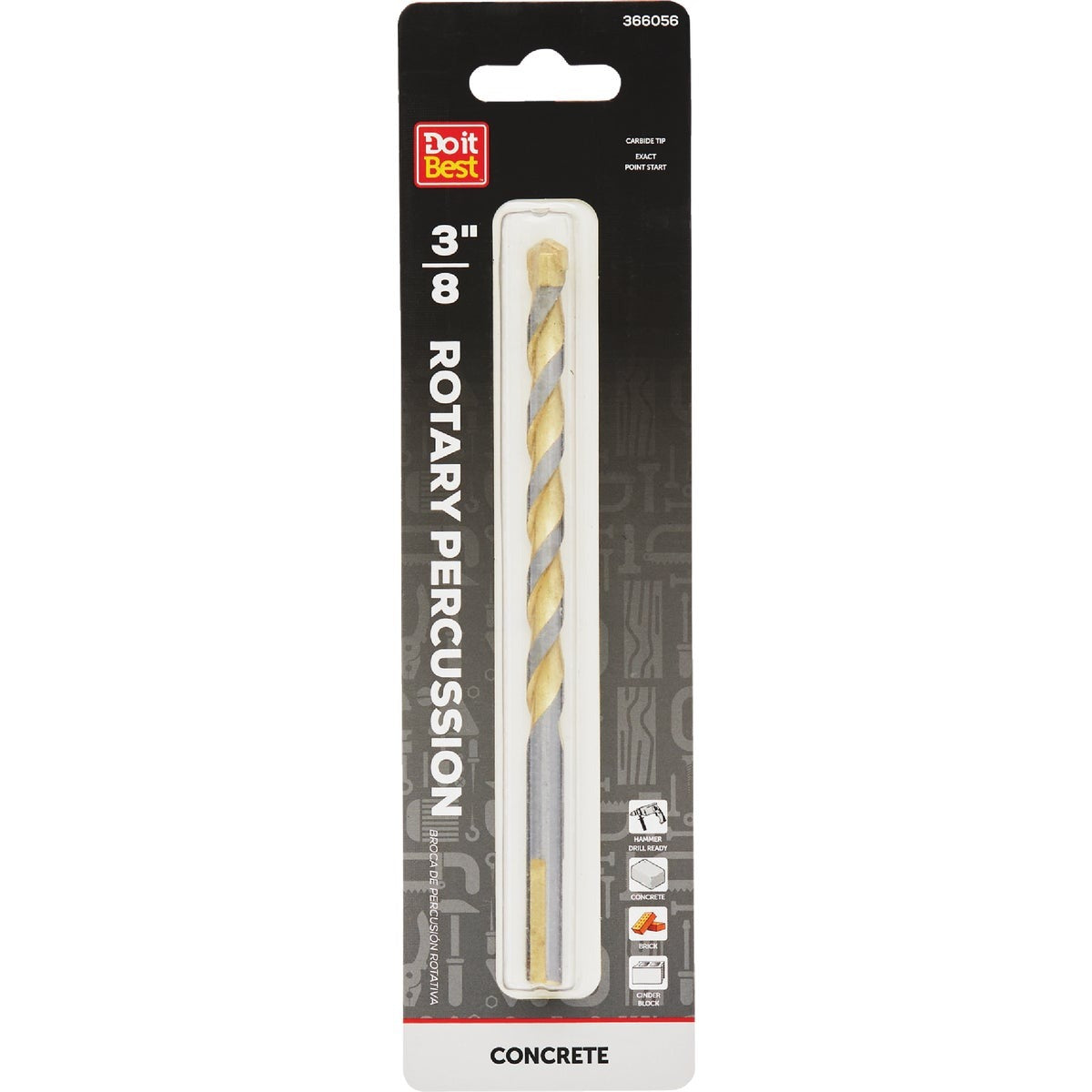 BSC PREFERRED Bsc Preferred QJDIB-MB-022 Masonry Drill Bit 3/8 in