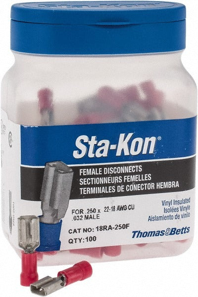 THOMAS & BETTS Thomas Betts 18RA-250F Female Wire Disconnect 22-18 Awg