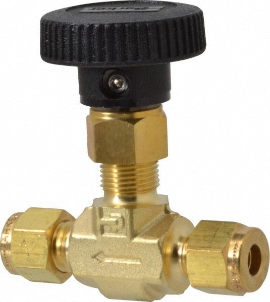 PARKER Parker 4Z-V4LN-B Needle Valve 1/4 in Compression Brass Ptfe