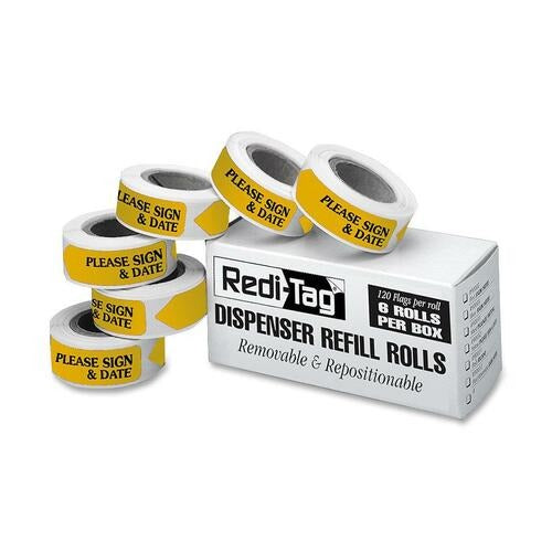 REDI-TAG Redi-tag RTG91032 Please Sign Date Flag Refill Box of 6