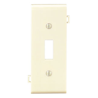 Leviton PSC1-I Combo Sectional Toggle Switch Wallplate, 1 Gang, Thermoplastic Nylon, Ivory