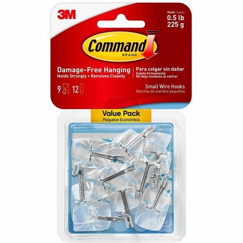 3M 3M MMM17067CLRVP Clear Adhesive Hooks 9-pack
