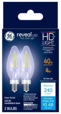 GE G E Lighting 31889 Led Candelabra Bulb 4W 2 Pack