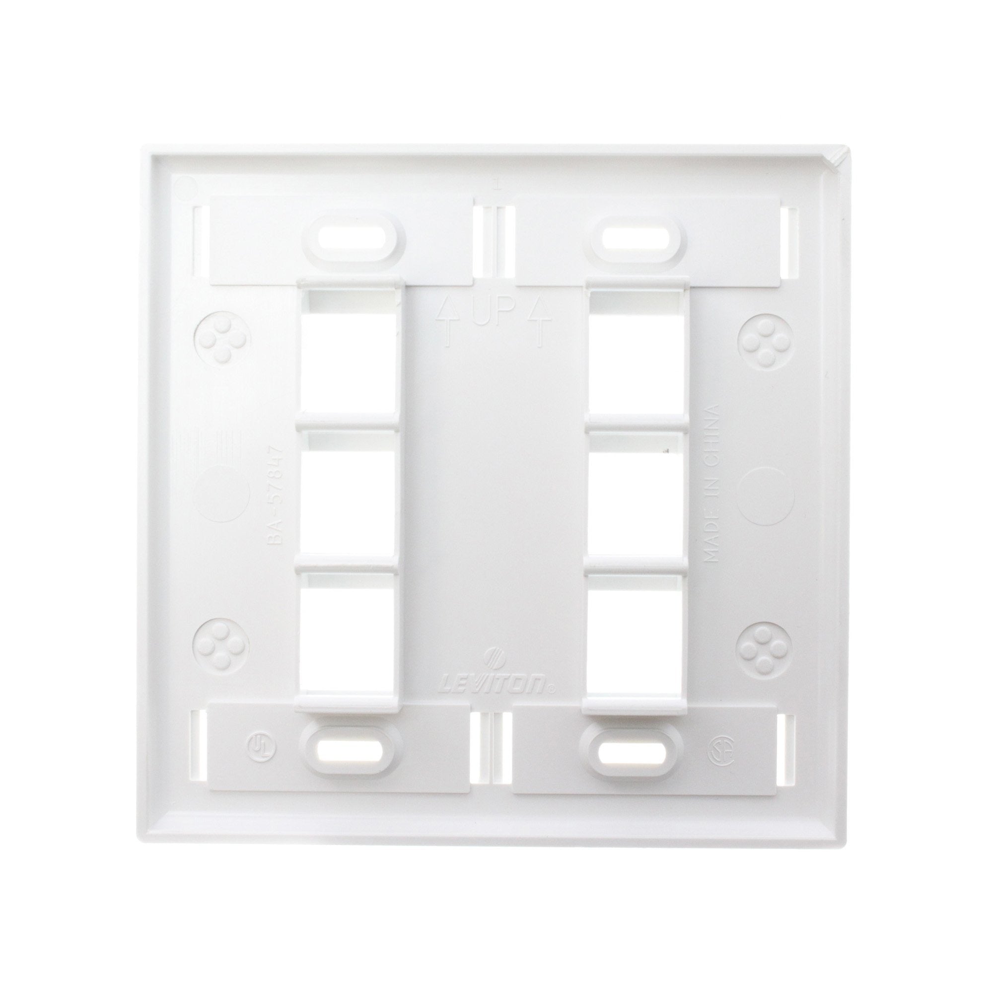LEVITON Leviton 42080-6WP 6-port Dual Gang Quickport Wallplate