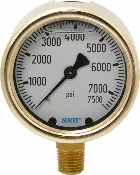 WIKA Wika 9325107 Pressure Gauge 0-7500 Psi 2.5in Dial Lower Npt