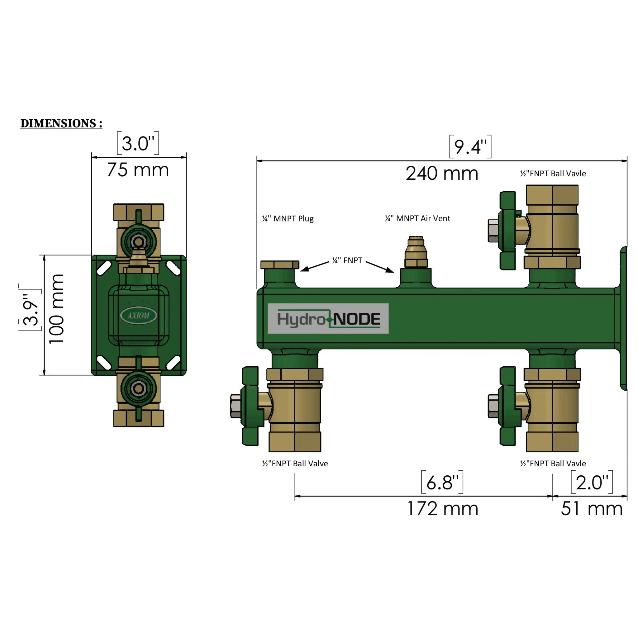 AXIOM Axiom HN-2 Wall Brkt Kit 1/4 inches to 1/2 inches Wld Stl (1/4 inches-1/2 inches)