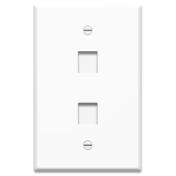 Legrand WP3302WH On-Q 1-Gang 2-Port Oversized Wallplate