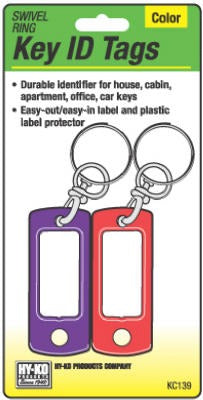 HY-KO Hy-ko Prod Co KC139 Key Id Tag with Swivel Ring 2 Pack