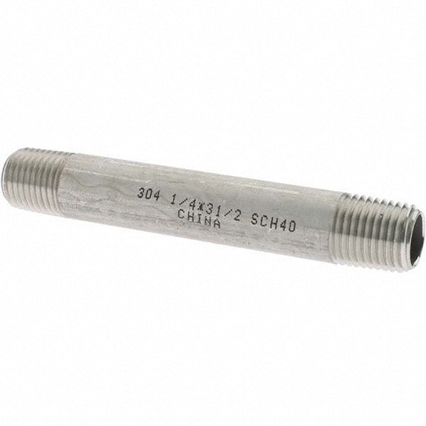 VALUE COLLECTION Value Collection 4BN1/4*31/2 Ss Pipe Nipple 1/4 in Grade 304