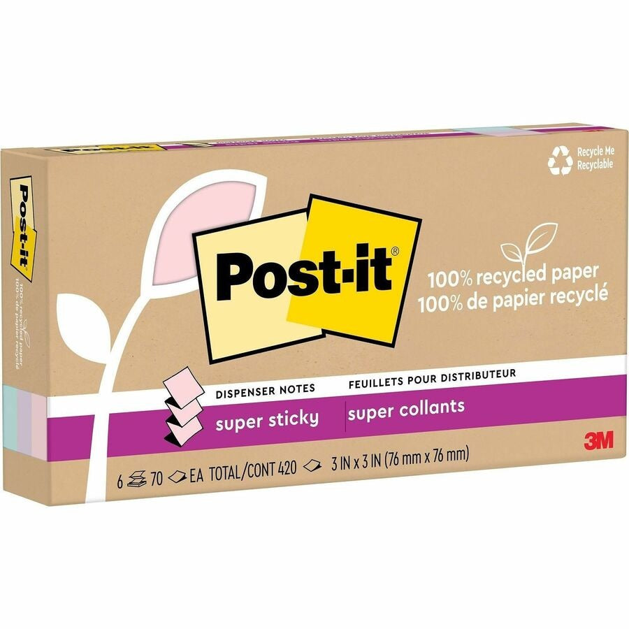 3M 3M MMMR330R6SSNRP Post-it Super Sticky Adhesive Note 3 x 3 (12 Pack) R330R-6SSNRP