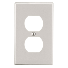 Hubbell Wiring Device-Kellems P8LA Wallplate, 1-Gang, Duplex, Light Almond