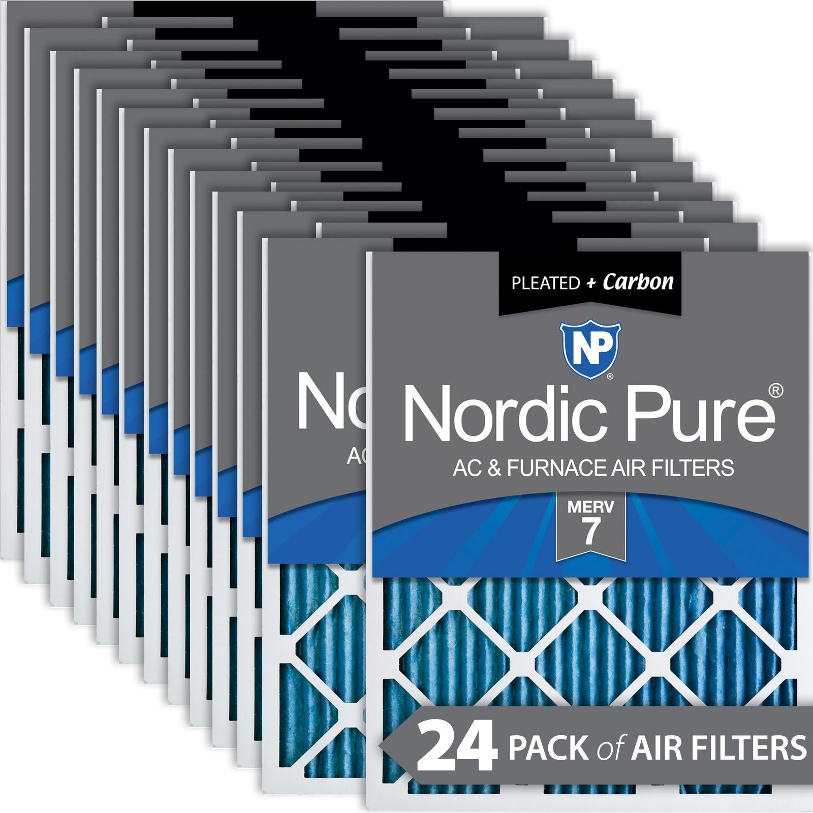 NORDIC PURE Nordic Pure 18x25x1M7+C-24 Pleated Air Filter Merv 7