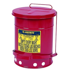 Justrite 9100 Red Oily Waste Can 6 Gal Foot Operated Cover